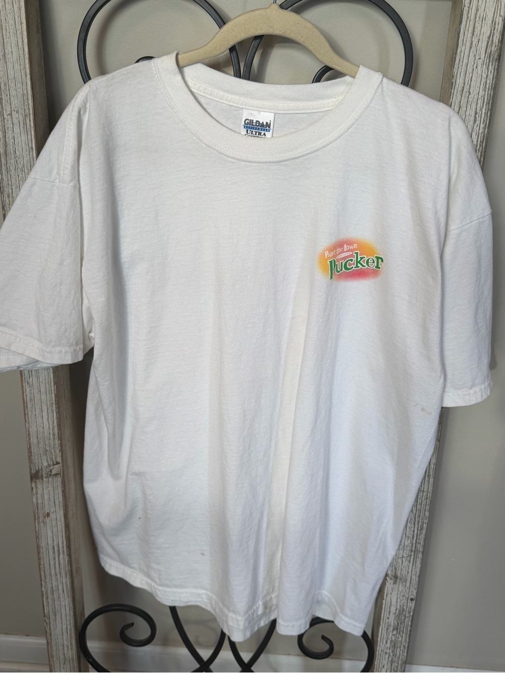Vintage DeKuyper Pucker Paint The‎ Town Promo T Shirt XL Double Sided Y2K Bar